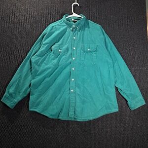 FIVE‎ BROTHER Mens Teal Green Long Sleeve Button Up Work Shirt Size 2XL